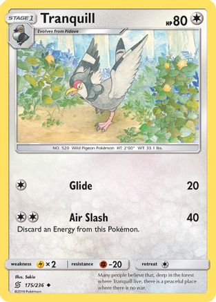 Image of Tranquill 175/236  - Reverse Holofoil SM  Unified Minds - Uncommon