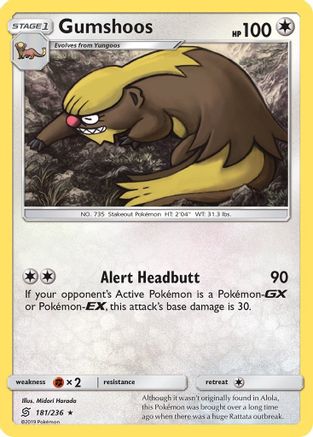 Image of Gumshoos 181  SM  Unified Minds - Rare