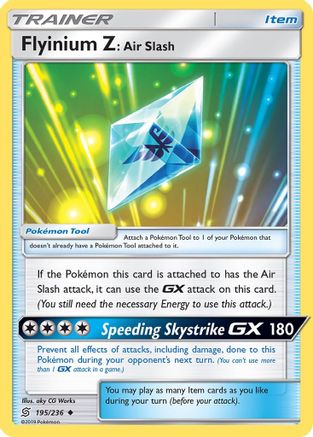 Image of Flyinium Z: Air Slash 195  - Reverse Holofoil SM  Unified Minds - Uncommon