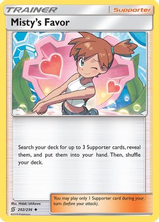 Image of Misty's Favor 202/236  - Reverse Holofoil SM  Unified Minds - Uncommon