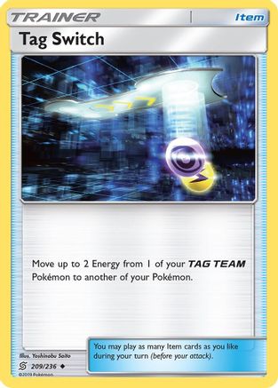 Image of Tag Switch 209  - Reverse Holofoil SM  Unified Minds - Uncommon