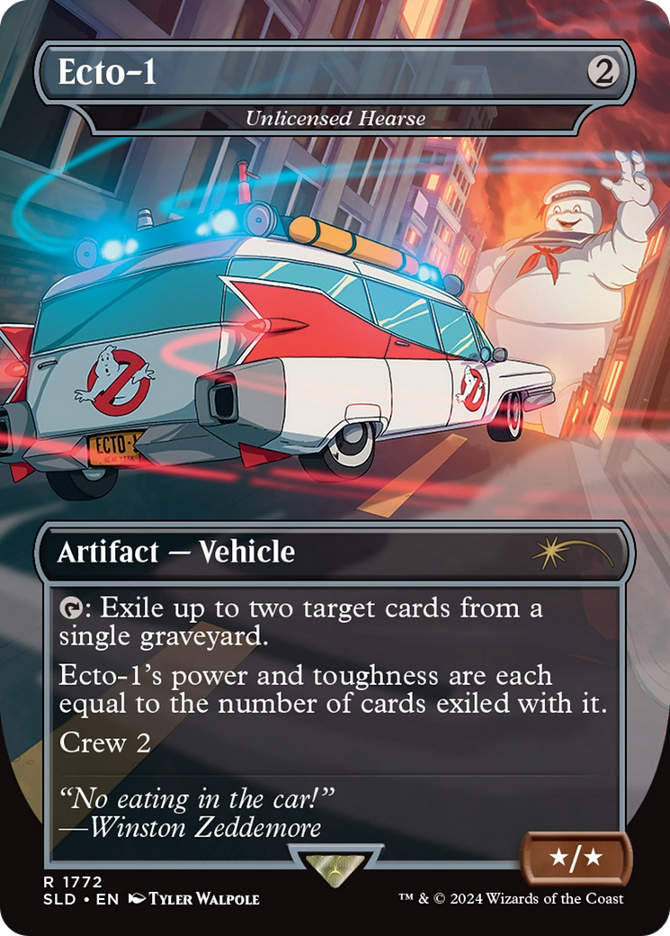 Image of Unlicensed Hearse (SLD-1772) - Secret Lair Drop / Ecto-1 (Borderless) Foil