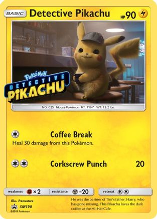 Image of Detective Pikachu (Stamped) SM190  - Holofoil SM Promos - Promo