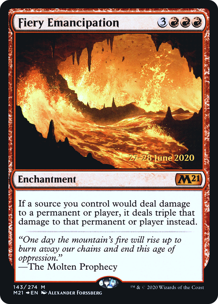 Image of Fiery Emancipation (PRE-143) - Core Set 2021 Promos Foil