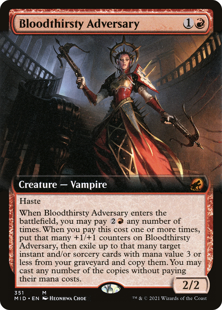 Image of Bloodthirsty Adversary (Extended Art) (MID-351) - Innistrad: Midnight Hunt: (Extended Art)