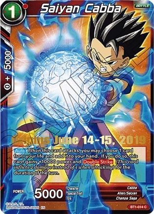 Image of Saiyan Cabba (Origins 2019) (BT1-014) - Tournament Promotion Cards
