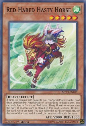 Image of Red Hared Hasty Horse (MP19-EN017) - 2019 Gold Sarcophagus Tin Mega Pack Unlimited