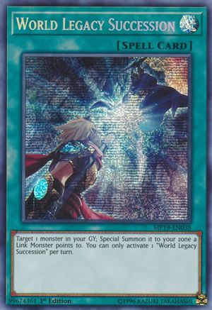 Image of World Legacy Succession (MP19-EN038) - 2019 Gold Sarcophagus Tin Mega Pack 1st Edition