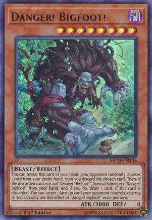 Image of Danger! Bigfoot! (MP19-EN136) - 2019 Gold Sarcophagus Tin Mega Pack 1st Edition