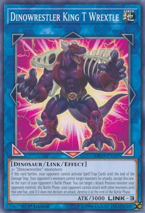Image of Dinowrestler King T Wrextle (MP19-EN187) - 2019 Gold Sarcophagus Tin Mega Pack Unlimited