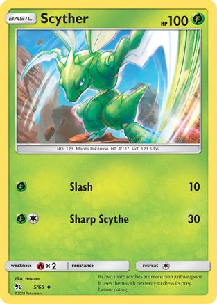 Image of Scyther 005/68  - Reverse Holofoil Hidden Fates - Uncommon