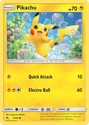 Image of Pikachu 019/68  - Reverse Holofoil Hidden Fates - Common