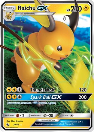 Image of Raichu GX 020/68  - Holofoil Hidden Fates - Ultra Rare