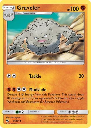 Image of Graveler 034/68  Hidden Fates - Uncommon