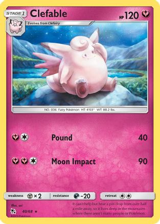 Image of Clefable 040/68  Hidden Fates - Rare
