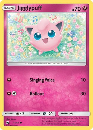 Image of Jigglypuff 041/68  - Reverse Holofoil Hidden Fates - Common