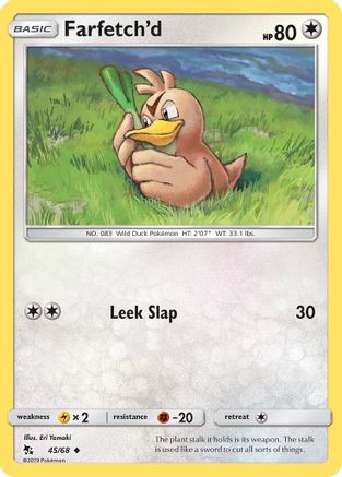 Image of Farfetch'd 045/68  - Reverse Holofoil Hidden Fates - Uncommon