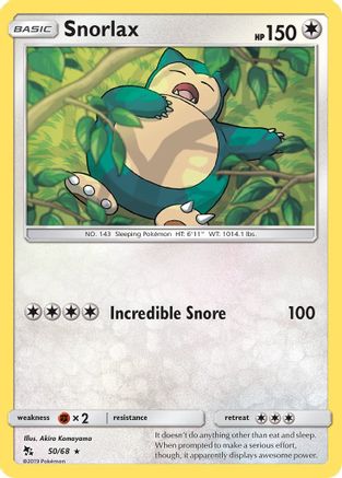 Image of Snorlax 050/68  - Reverse Holofoil Hidden Fates - Rare