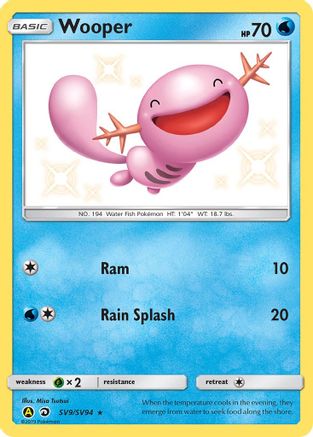 Image of Wooper SV9/SV94  - Holofoil Hidden Fates Shiny Vault - Shiny Holo Rare