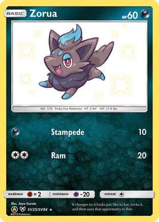 Image of Zorua SV25/SV94  - Holofoil Hidden Fates Shiny Vault - Shiny Holo Rare