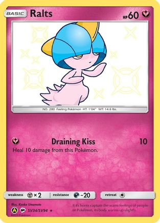 Image of Ralts SV34/SV94  - Holofoil Hidden Fates Shiny Vault - Shiny Holo Rare