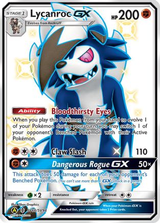 Image of Lycanroc GX (SV66) SV66/SV94  - Holofoil Hidden Fates Shiny Vault - Shiny Holo Rare
