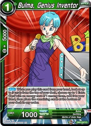 Image of Bulma, Genius Inventor (DB1-047) - Draft Box 04  Dragon Brawl Foil