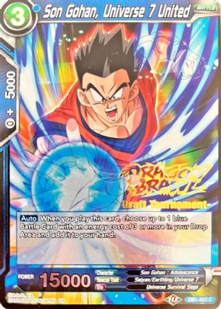 Image of Son Gohan, Universe 7 United (Dragon Brawl Draft Tournament Gold Stamped) (DB1-023) - Promotion Cards Foil