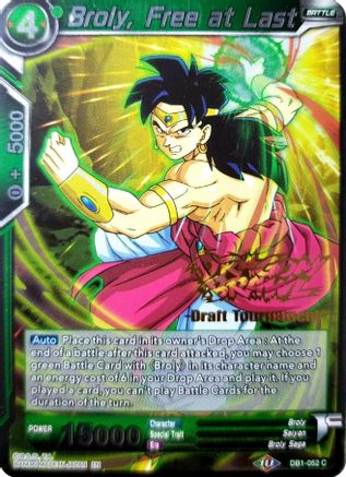 Image of Broly, Free at Last (Dragon Brawl Draft Tournament Gold Stamped) (DB1-052) - Promotion Cards