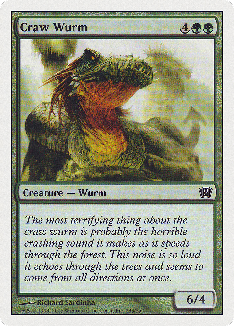Image of Craw Wurm (9ED-233★) - 9th Edition Foil
