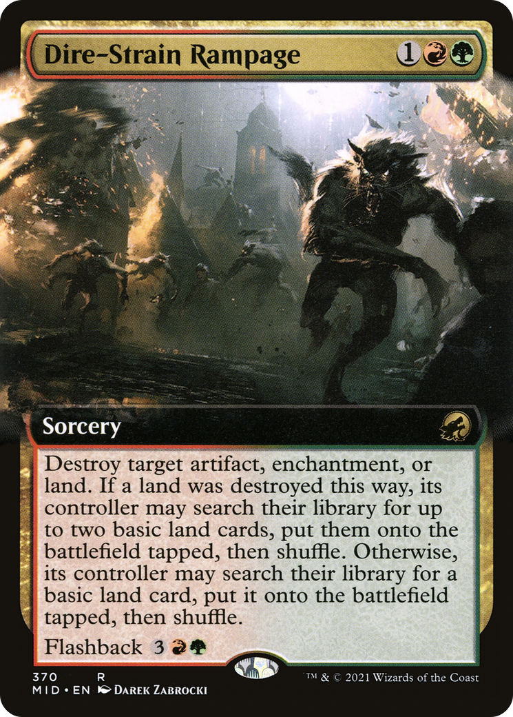 Image of Dire-Strain Rampage (Extended Art) (MID-370) - Innistrad: Midnight Hunt: (Extended Art)