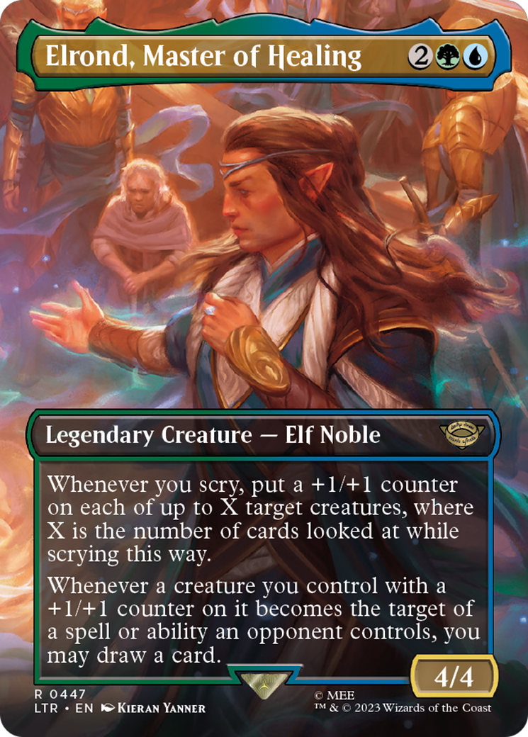 Image of Elrond, Master of Healing (Borderless) (LTR-447) - The Lord of the Rings: Tales of Middle-earth (Borderless) Foil