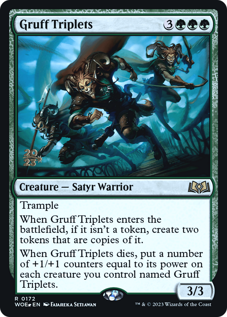 Image of Gruff Triplets (PRE-172) - Wilds of Eldraine Promos Foil