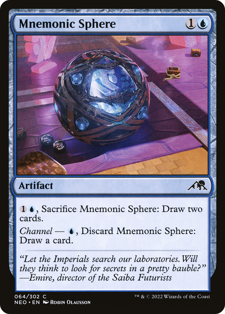 Image of Mnemonic Sphere (NEO-064) - Kamigawa: Neon Dynasty Foil