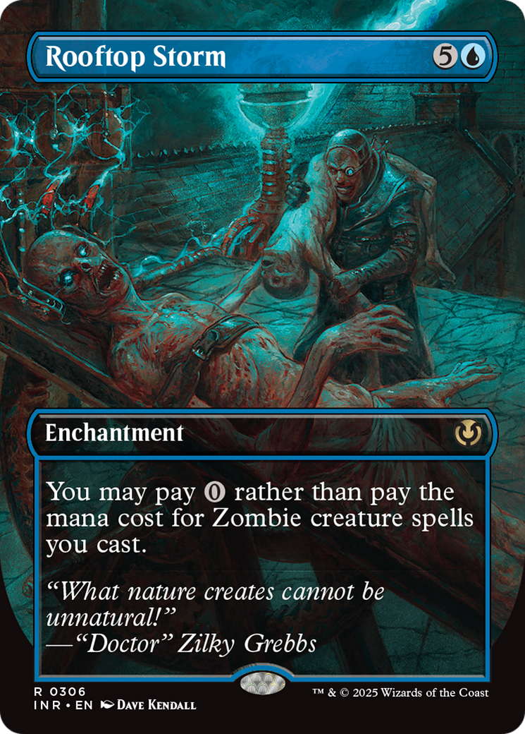 Image of Rooftop Storm (Borderless) (INR-306) - Innistrad Remastered: (enchantment) (Borderless) Foil