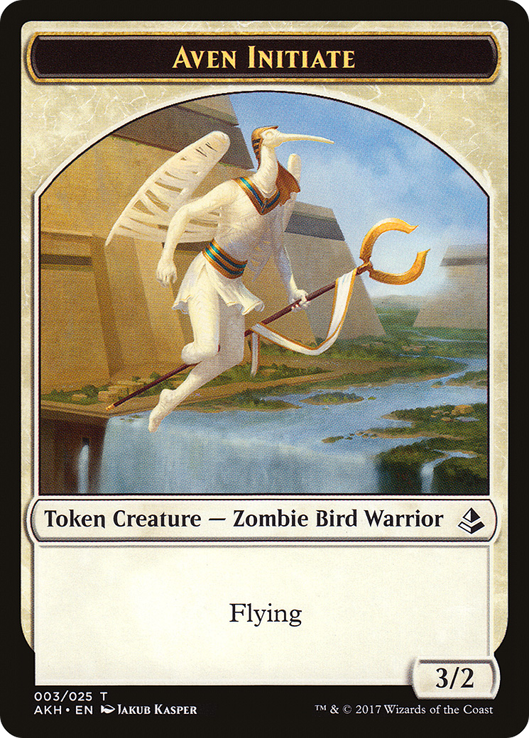 Image of Aven Initiate Token (AKH-003) - Amonkhet Tokens Foil