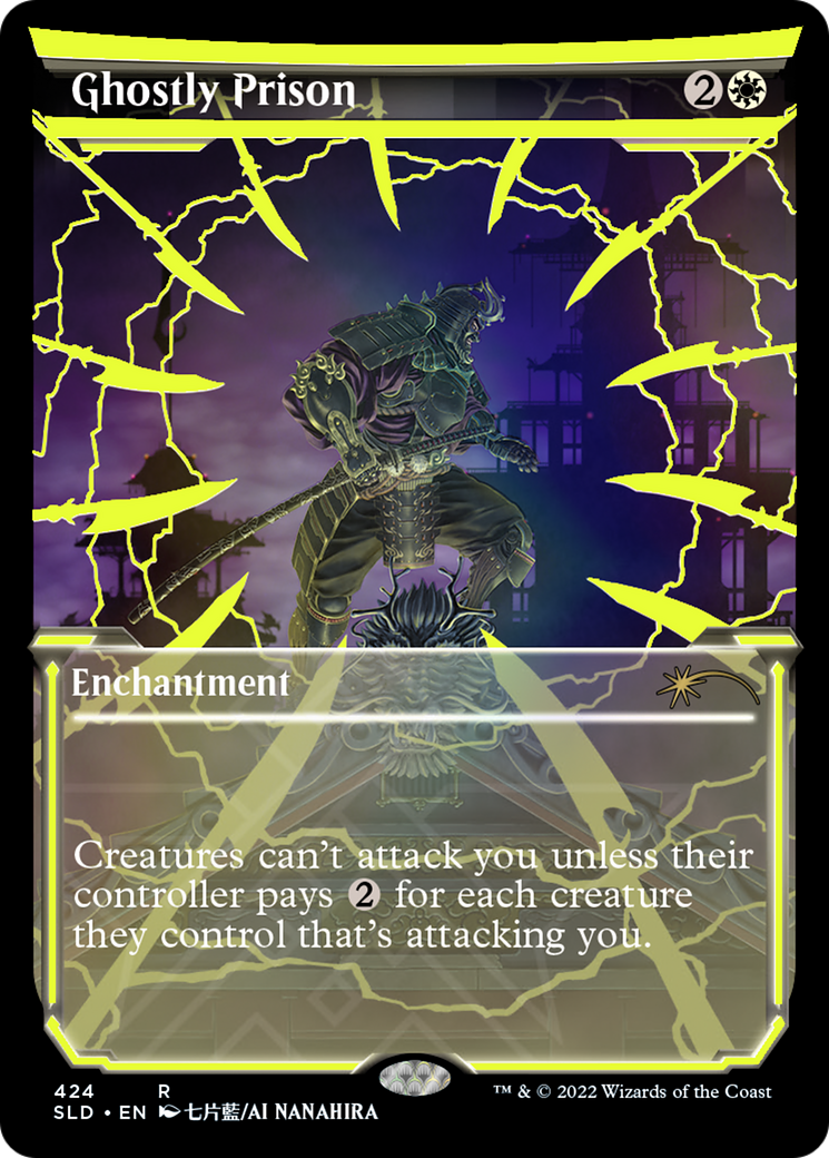 Image of Ghostly Prison (Neon Yellow) (SLD-424) - Secret Lair Drop: (Showcase) Foil