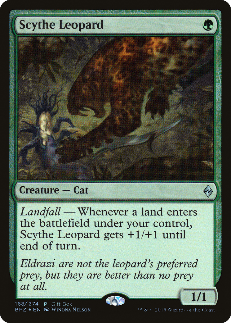 Image of Scythe Leopard (GBP-188) - Battle for Zendikar Promos Foil