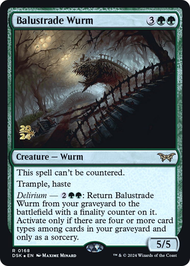 Image of Balustrade Wurm (PRE-168) - Duskmourn: House of Horror Promos Foil