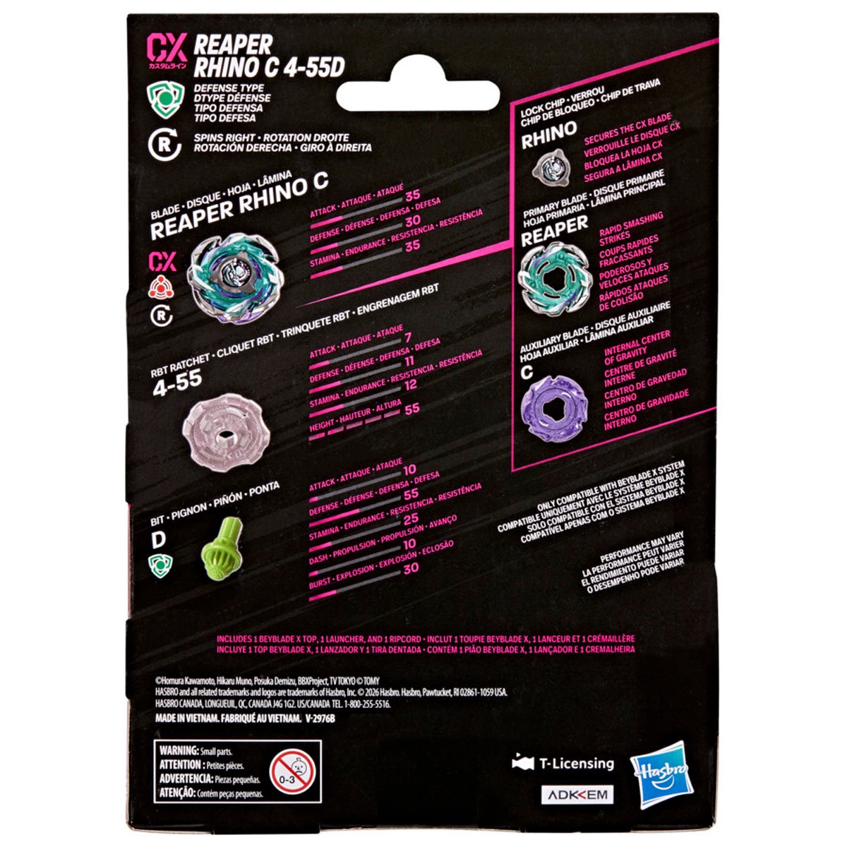 Image of Beyblade X Reaper Rhino C 4-55D CX Starter Pack Set