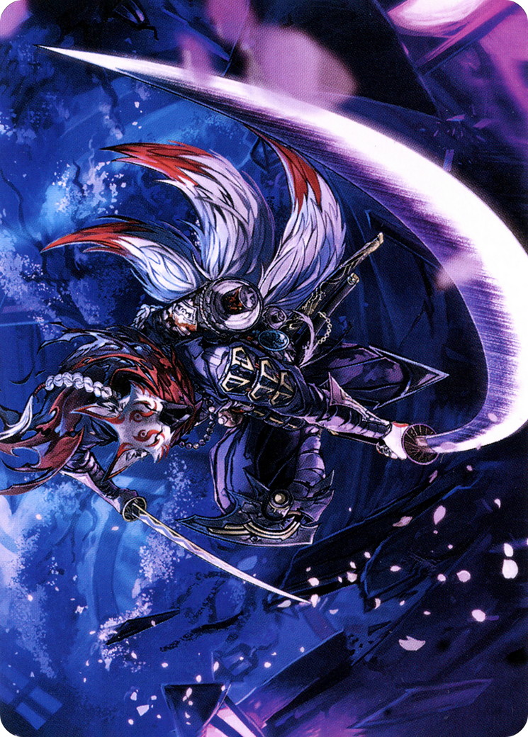 Image of Blade-Blizzard Kitsune // Blade-Blizzard Kitsune (ANEO-047) - Neon Dynasty Art Series (Borderless)