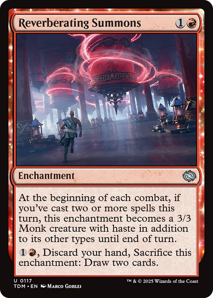 Image of Reverberating Summons (TDM-117) - Tarkir: Dragonstorm: (enchantment)