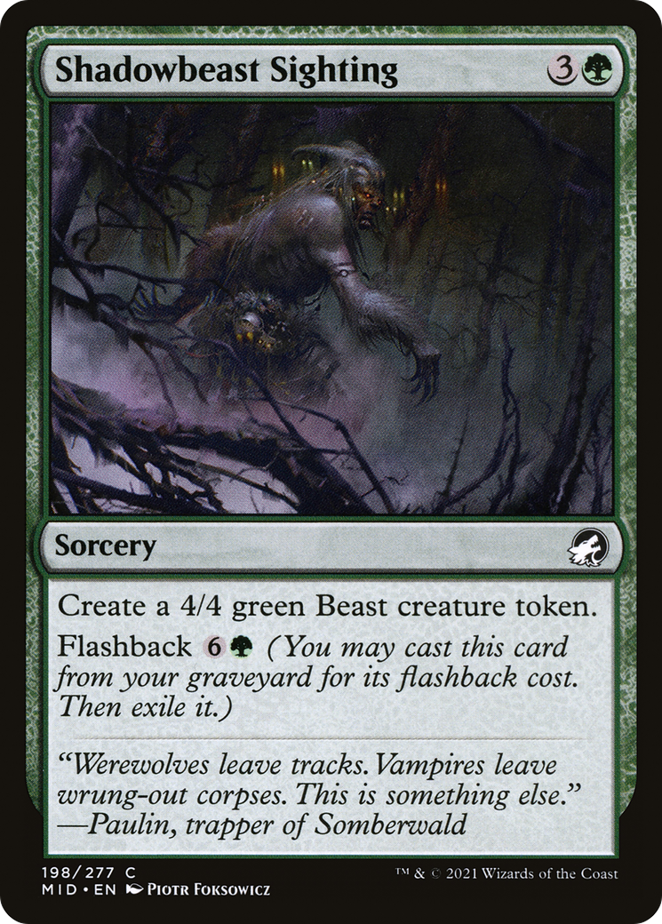 Image of Shadowbeast Sighting (MID-198) - Innistrad: Midnight Hunt