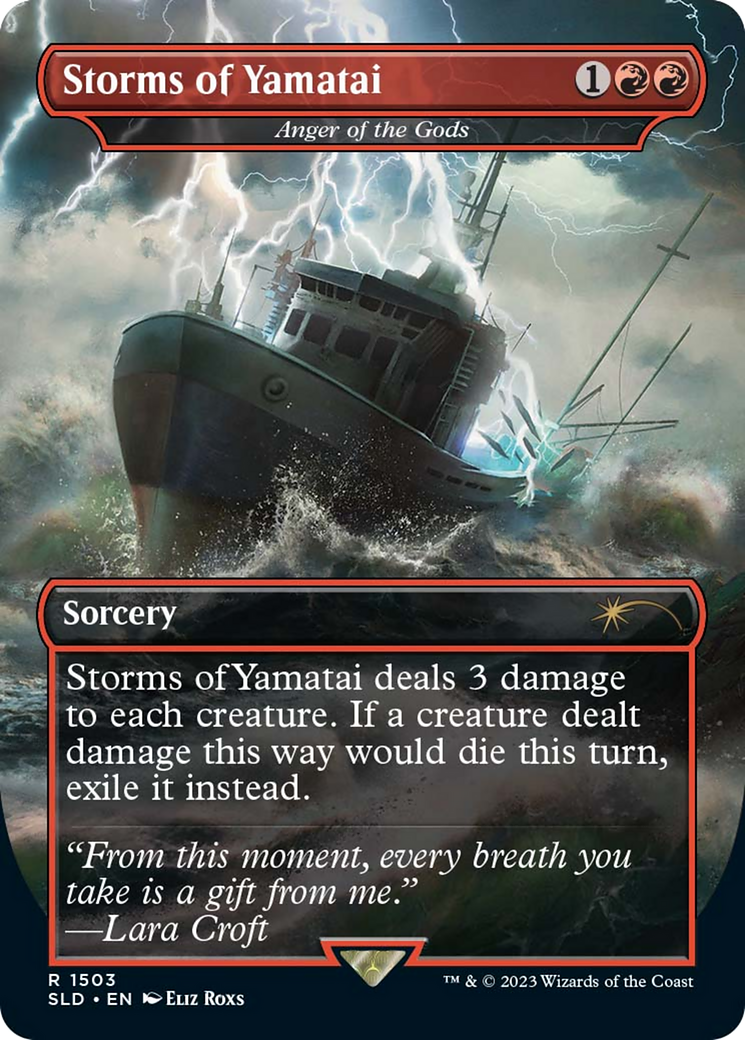 Image of Storms of Yamatai - Anger of the Gods (SLD-1503) - Secret Lair Drop / Storms of Yamatai (Borderless)