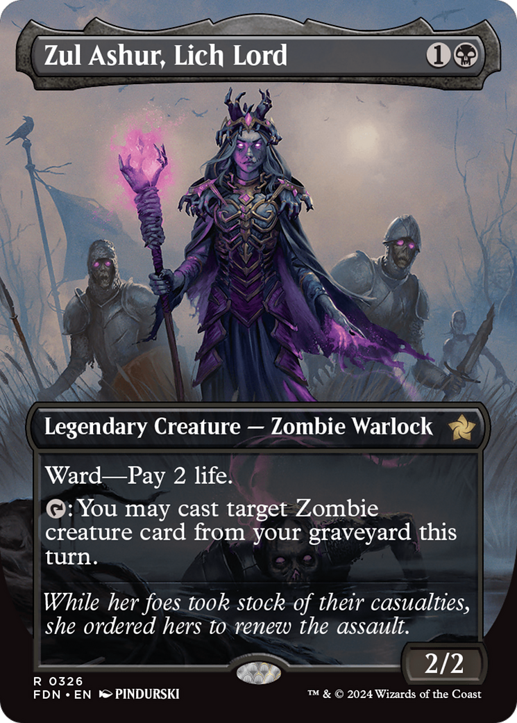 Image of Zul Ashur, Lich Lord (Borderless) (FDN-326) - Foundations (Borderless)