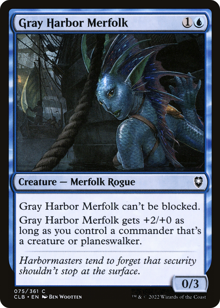 Image of Gray Harbor Merfolk (CLB-075) - Commander Legends: Battle for Baldur's Gate Foil