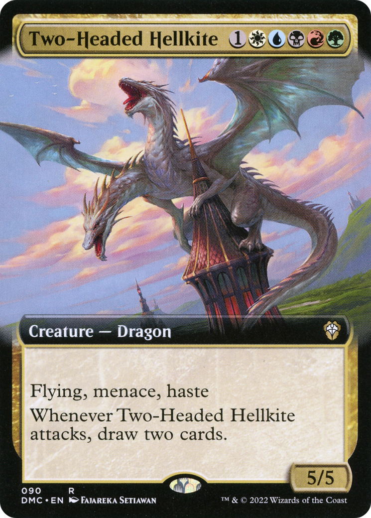Image of Two-Headed Hellkite (Extended Art) (DMC-090) - Dominaria United Commander: (Extended Art)