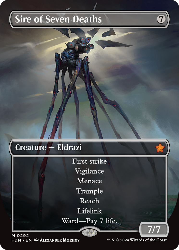 Image of Sire of Seven Deaths (Borderless) (FDN-292) - Foundations (Borderless) Foil