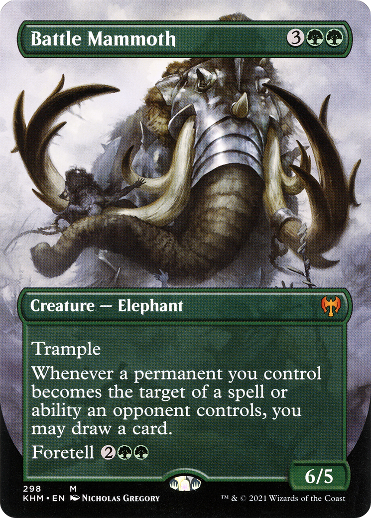 Image of Battle Mammoth (Borderless) (KHM-298) - Kaldheim (Borderless) Foil
