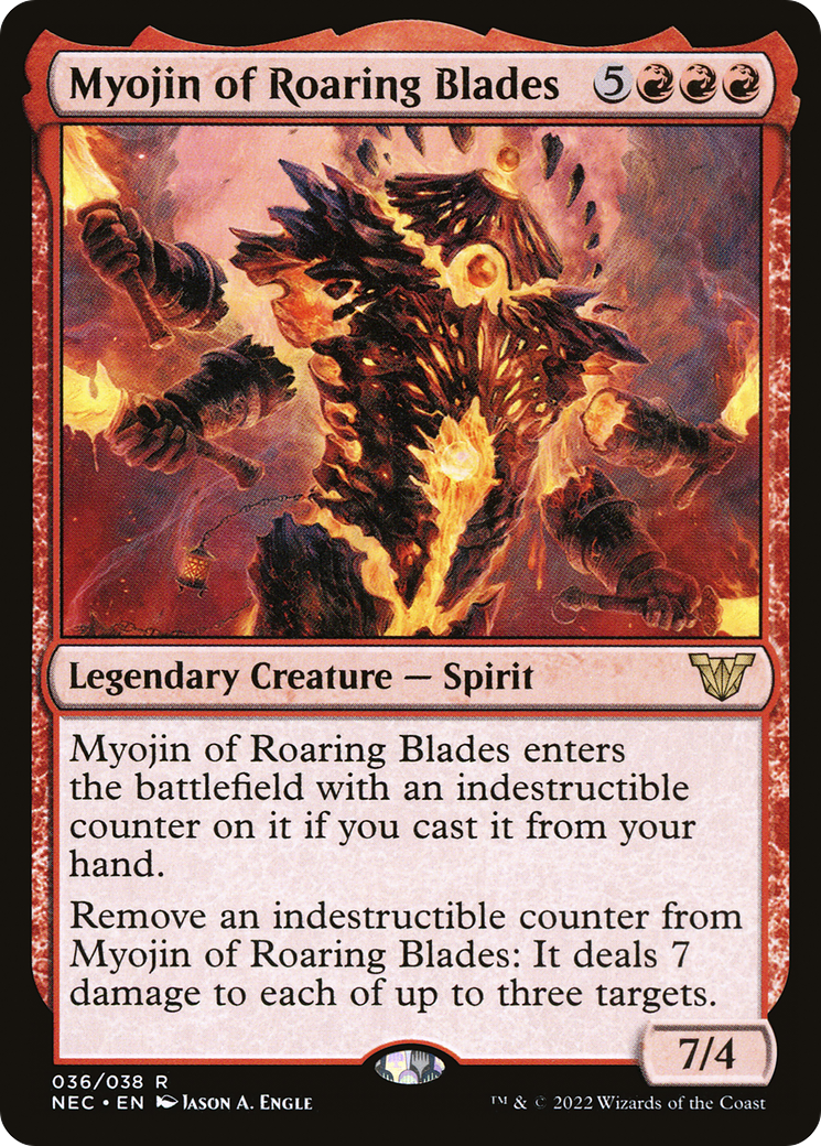 Image of Myojin of Roaring Blades (NEC-036) - Neon Dynasty Commander Foil